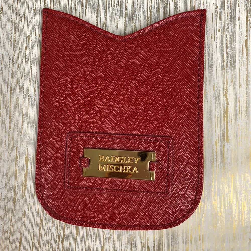 BADGLEY MISCHKA Red Leather Slide in Phone Case
